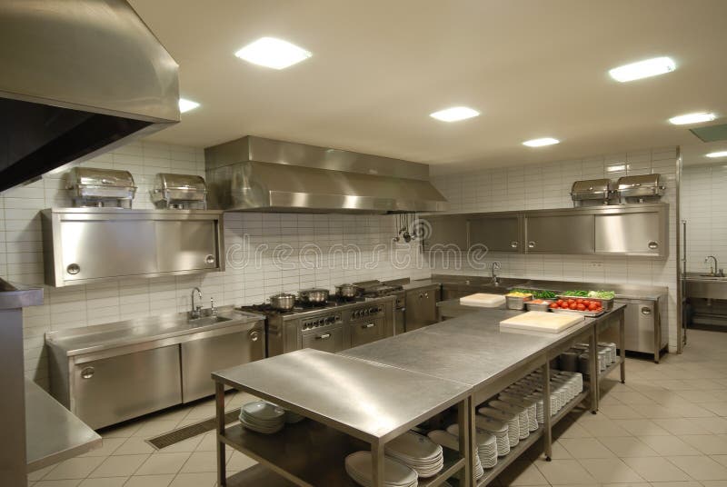 Modern Kitchen In Restaurant Stock Photo - Image of ...