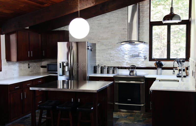 Modern kitchen royalty free stock image