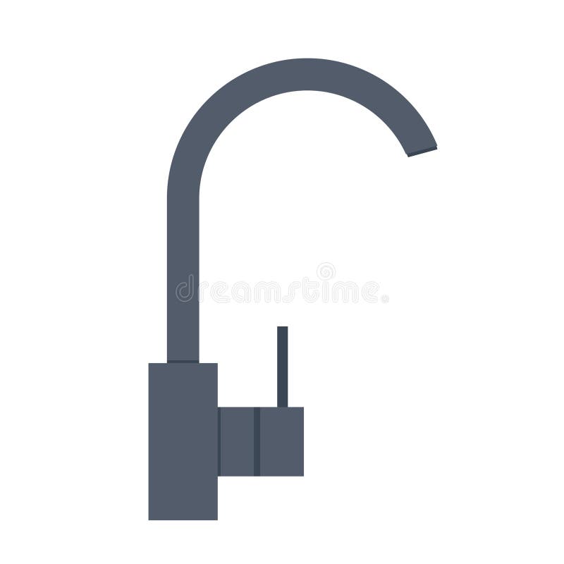 Modern kitchen water tap vector illustration