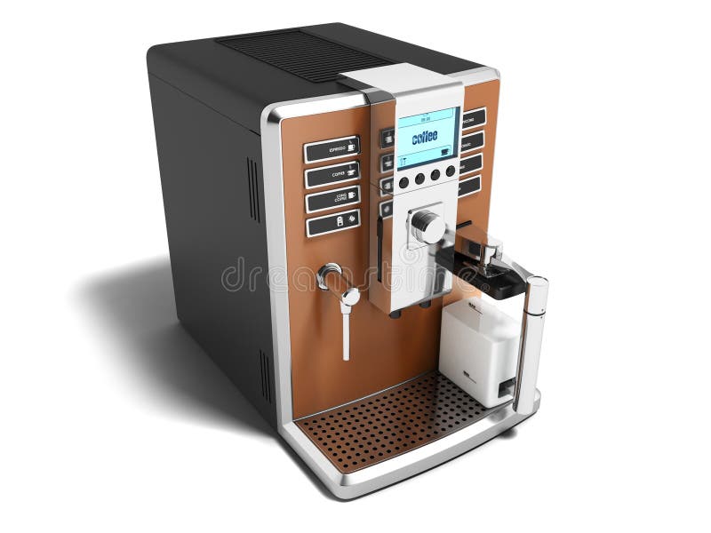 Ijver orgaan renderen Modern Koffiezetapparaat Multifunctioneel Voor Twee Mokken Bruin Met Melk  Stock Illustratie - Illustration of vertoning, cafeïne: 114758889