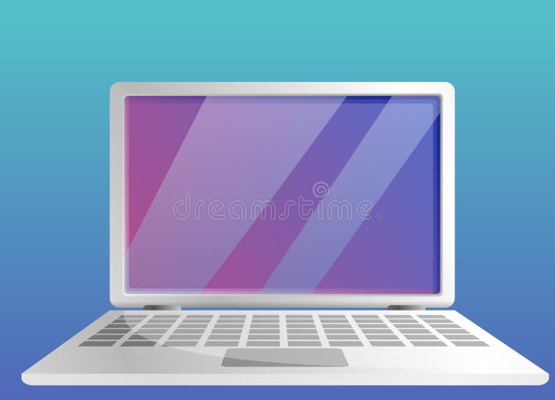 Modern laptop concept banner, cartoon style vector illustration Modern laptop concept banner, cartoon style vector illustration