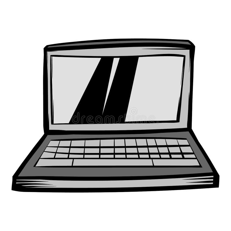 Modern Laptop Screen Display Icon Cartoon Stock Vector - Illustration of  keyboard, front: 88209128