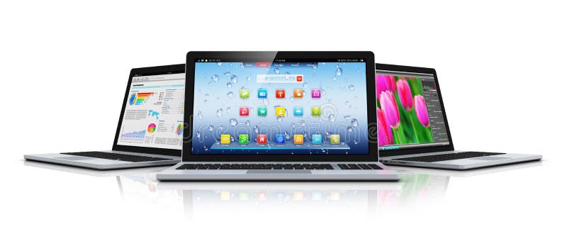 Modern laptops stock illustration