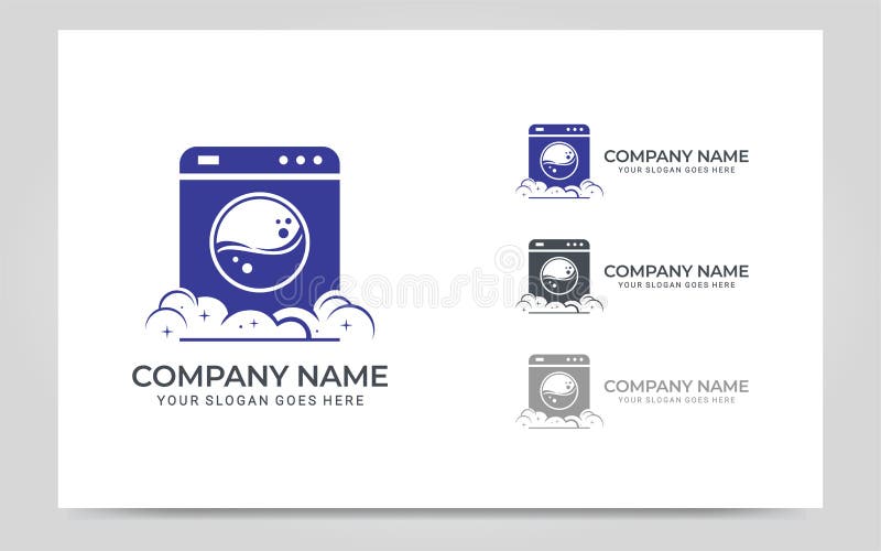 Modern Laundry services logo design. Editable logo design royalty free illustration