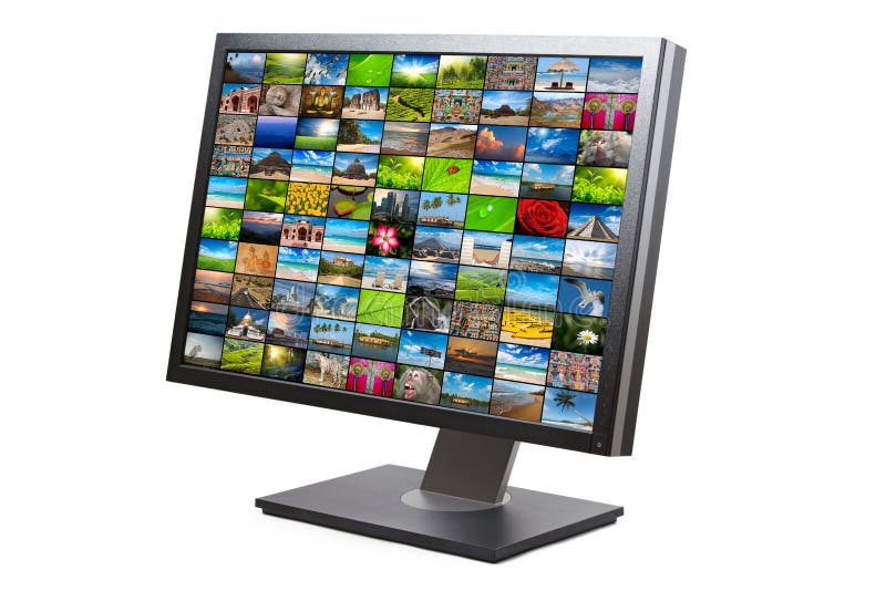 Modern LCD HDTV screen isolated