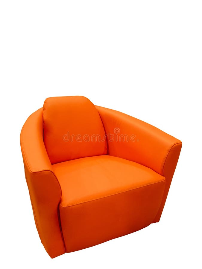 Leather Armchair Of Orange Color Stock Image Image of object