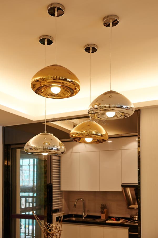 Modern led chandelier lighting stock images