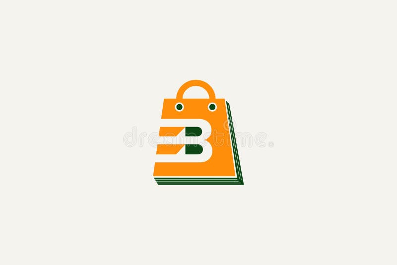 Modern Letter B Shopping Bag Logo Icon vector illustration
