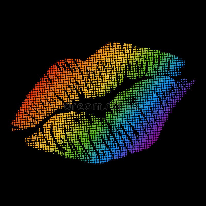 Modern LGBT pride flag in vector format. Lips in LGBT colors. Rainbow kiss  for poster. LGBTQ love symbol background. Concept design. Modern LGBT pride flag in vector format. Lips in LGBT colors. Rainbow kiss  for poster. LGBTQ love symbol background. Concept design