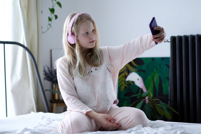 Girl Pajamas Selfie - Free & Stock Photos from Dreamstime