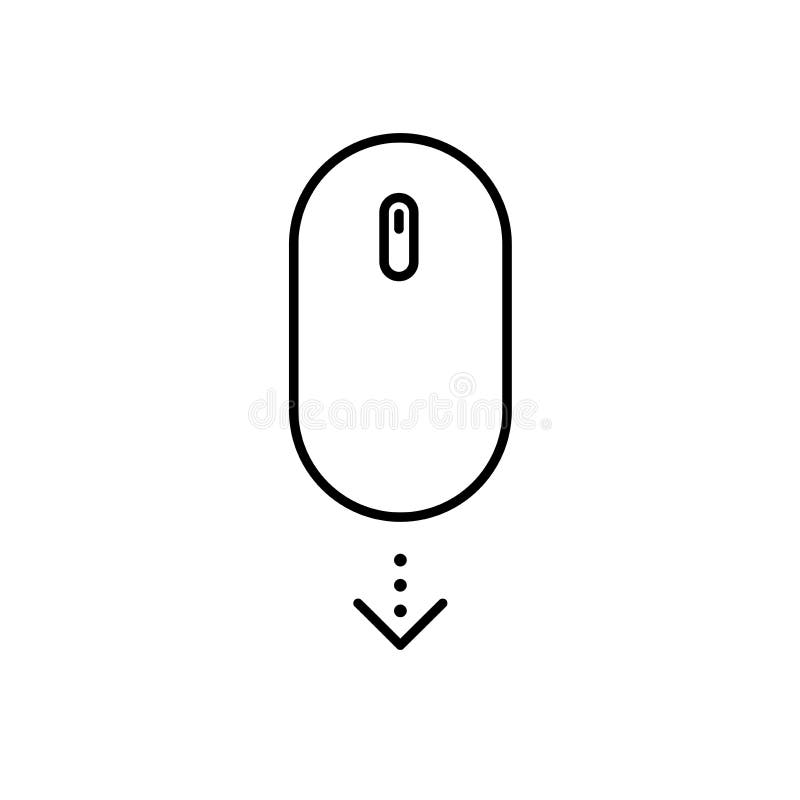 Modern linear pictogram of scroll down royalty free illustration