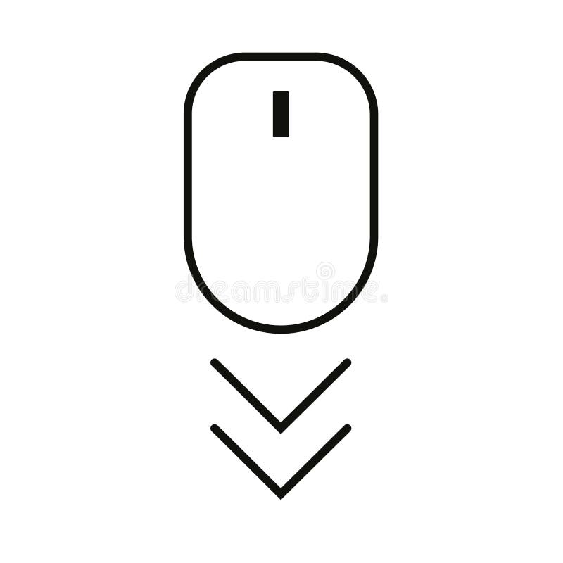 Modern linear pictogram of scroll down royalty free illustration