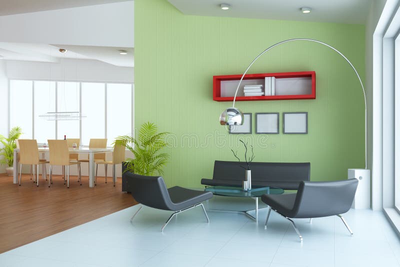 Modern living room stock illustration