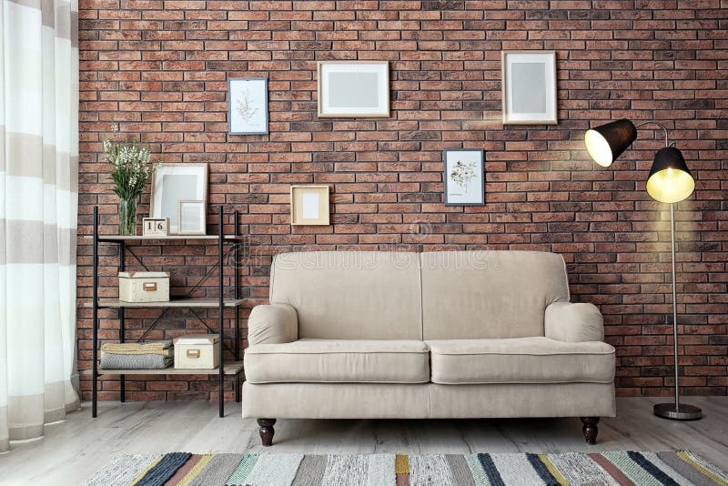 Modern living room interior with comfortable sof royalty free stock photography Modern living room interior with comfortable sof royalty free stock photography