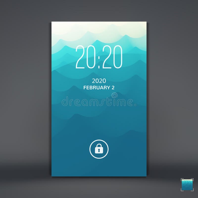 Modern Lock Screen for Mobile Apps. Mobile Wallpaper. Vector