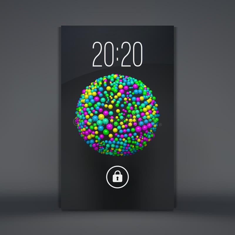 Modern Lock Screen for Mobile Apps. Mobile Wallpaper. Vector