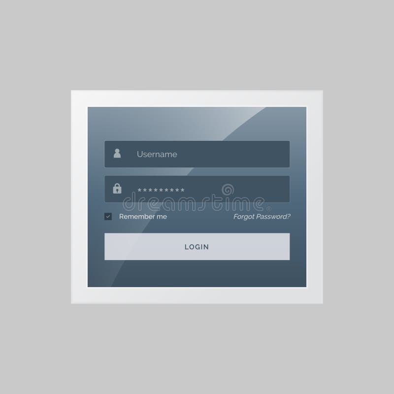 Modern Login Form Interface Design With Username And Password Stock