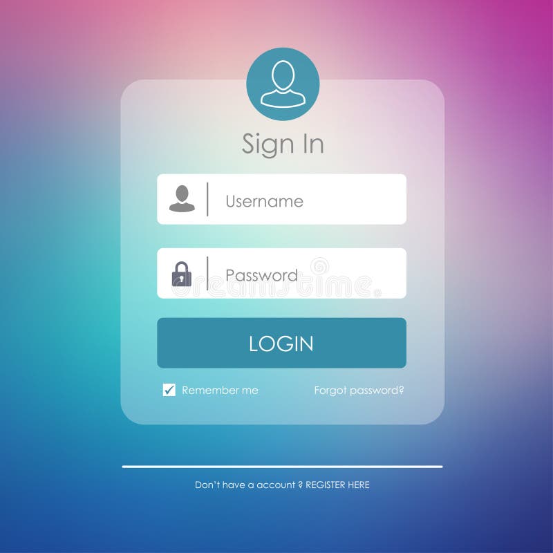 Modern Login Form Page Website Ui Vector Elements Stock Vector