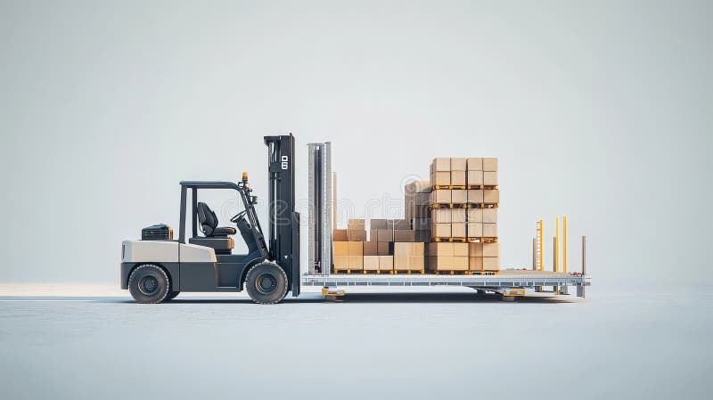 Modern Logistics Enhanced by Innovative Smart Warehouse Management System stock photo