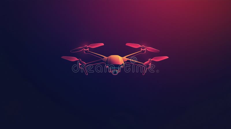 Modern logo design for a drone photography business featuring a sleek, minimalistic drone graphic in vibrant colors stock photography