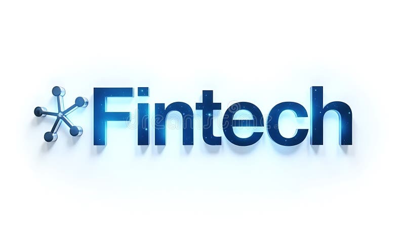 Modern logo design showcasing fintech with a blue color scheme on a plain background vector illustration