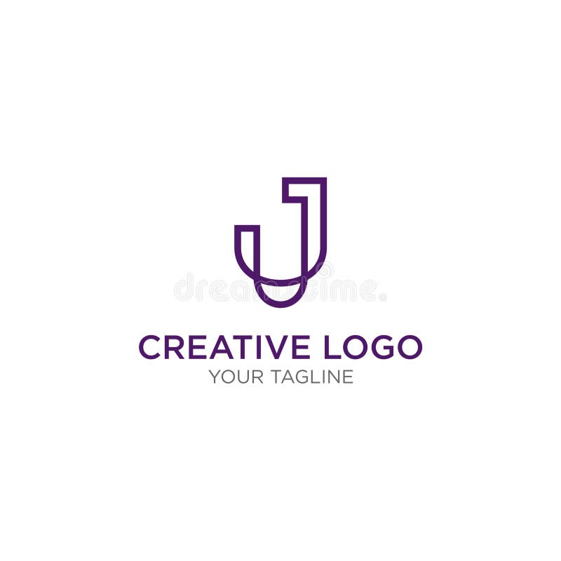 Modern Logo Letter J Line Unique Square Stock Vector Illustration Of Abstract Letterj