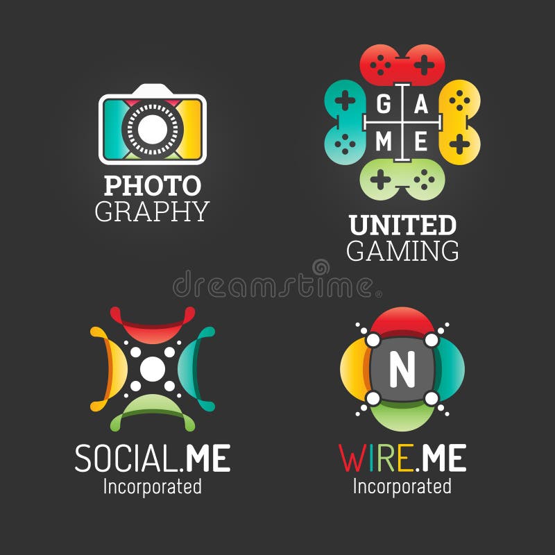 Modern Logo Set Technologie Communicatie Bedrijfmedia het Malplaatje van het Symboolweb Logo Vector Elements Pack Het Ontwerp van stock illustratie Modern Logo Set Technologie Communicatie Bedrijfmedia het Malplaatje van het Symboolweb Logo Vector Elements Pack Het Ontwerp van stock illustratie