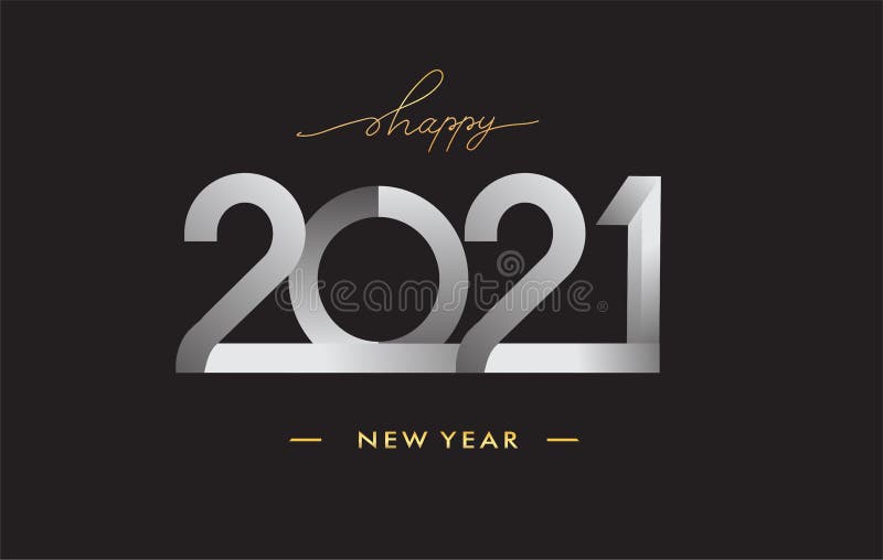 2021 Modern Logotype Happy New Year 2021 Sign Vector Illustration