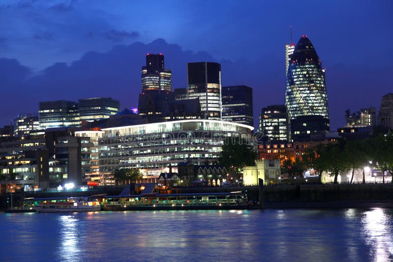 Globe Theatre and City of London England UK Europe Stock Image - Image ...