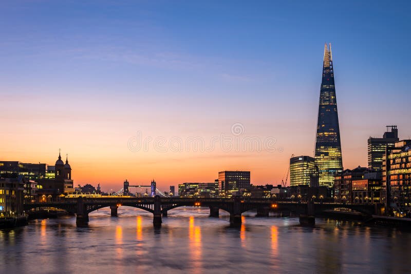 Modern London skyline stock photo