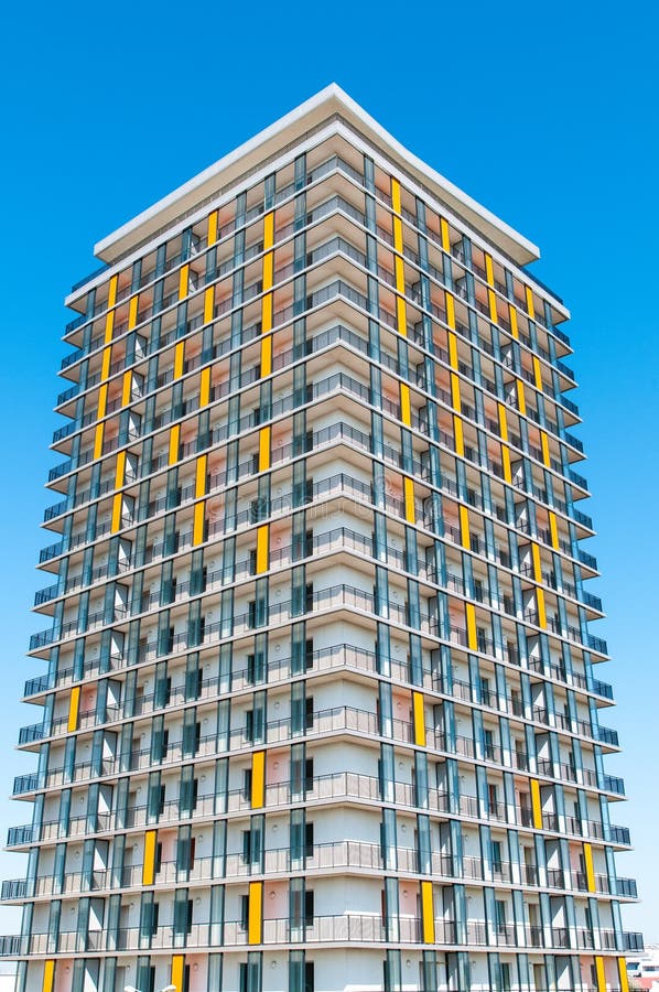 Modern Luxury Apartment Block Over Blue Sky Stock Photo Image of