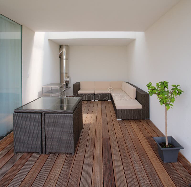 Modern luxury private terrace