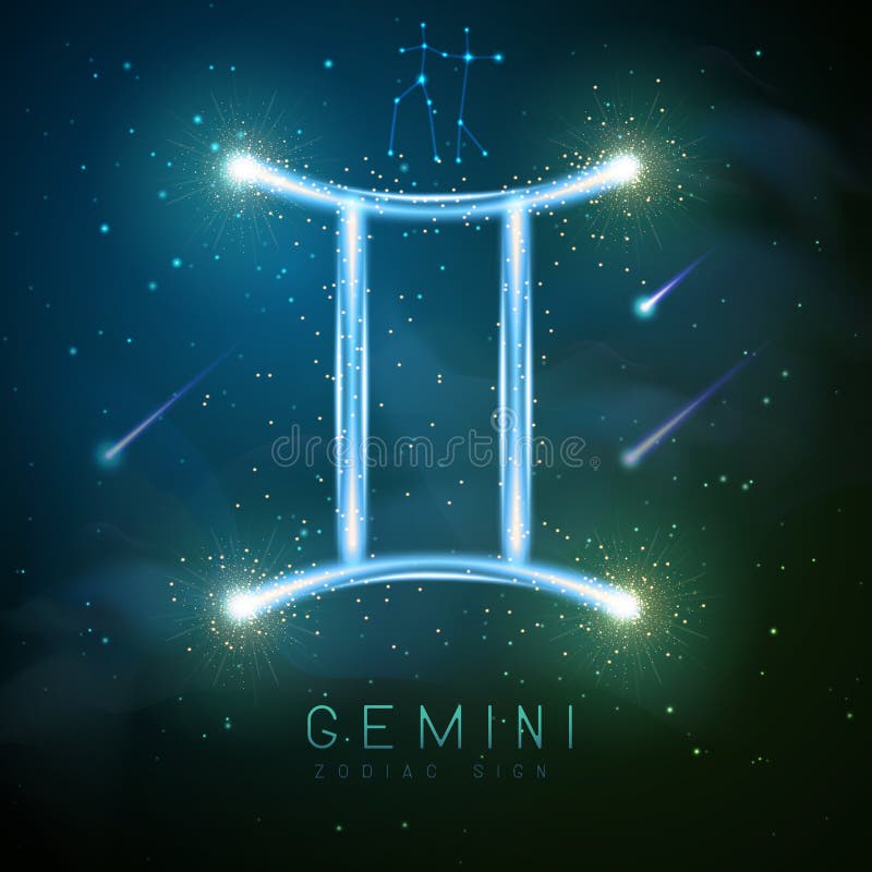 Golden Gemini Twins Astrological Zodiac Sign on a Green Screen. 3d ...