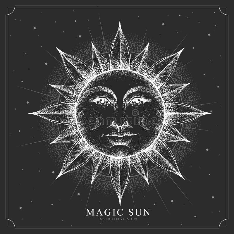 modern magic witchcraft card with astrology sun sign with
