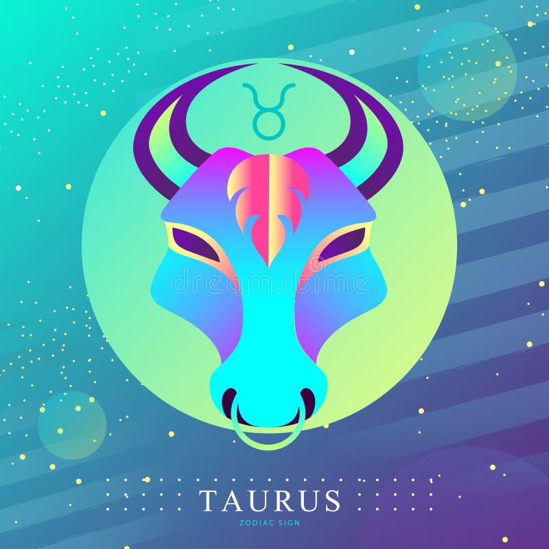 Modern Magic Witchcraft Card with Astrology Taurus Zodiac Sign. Bull ...