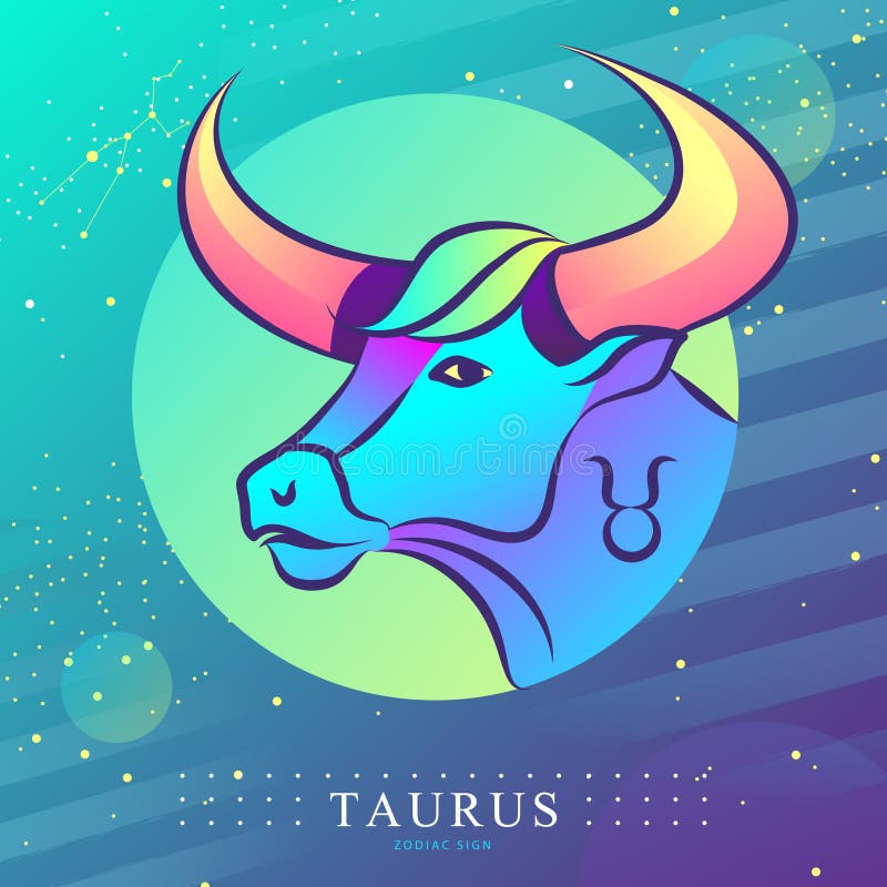 Modern Magic Witchcraft Card with Astrology Taurus Zodiac Sign. Bull ...