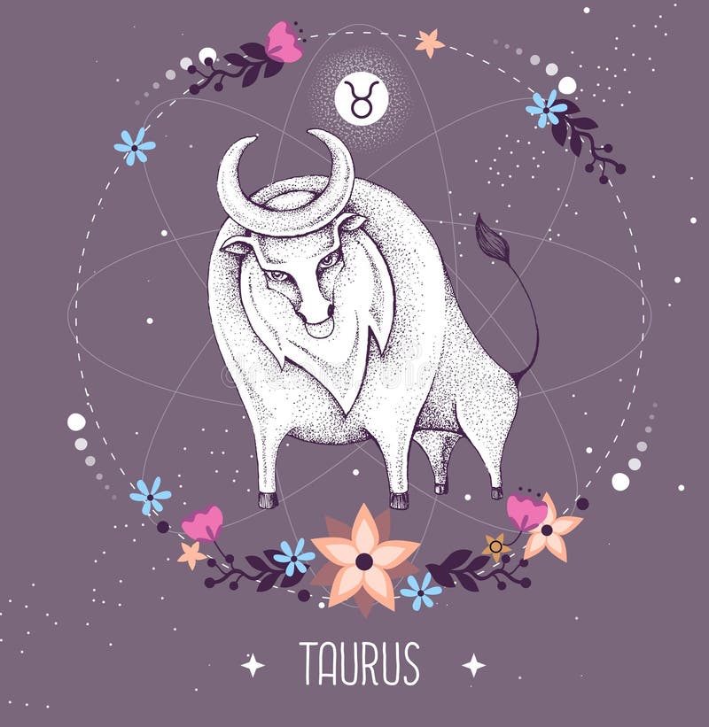 Modern Magic Witchcraft Card with Astrology Taurus Zodiac Sign. Zodiac ...