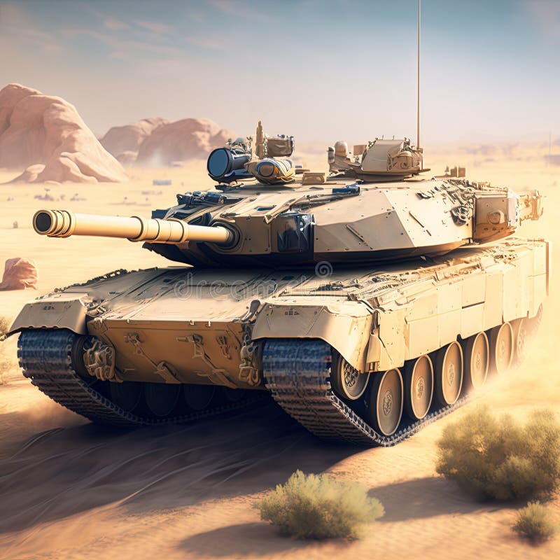 Modern Main Battle Tank Created with Generative AI Stock Illustration Illustration of fire