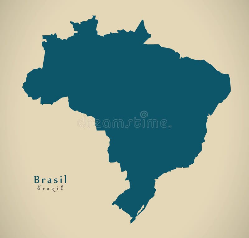 Modern Map - Brasil BR Brazil Stock Illustration - Illustration of
