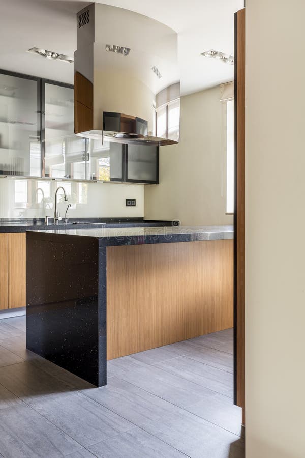 Modern Countertop in Kitchen Stock Photo Image of floorboards