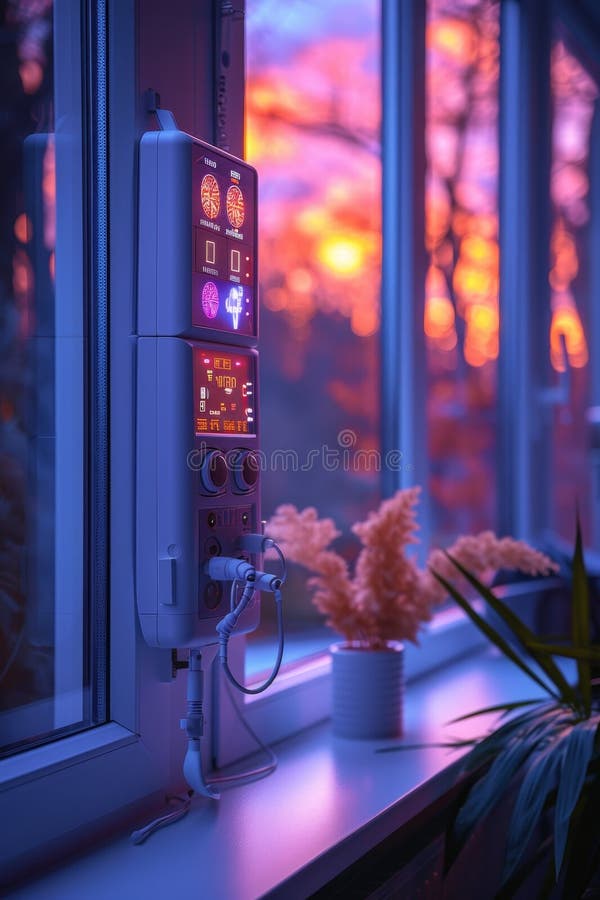 Modern medical equipment in the hospital with a screen. Computer screens in the medical ward royalty free stock images