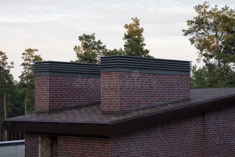 Modern Metal Chimney Roof Cap Stock Image Image of city, industry