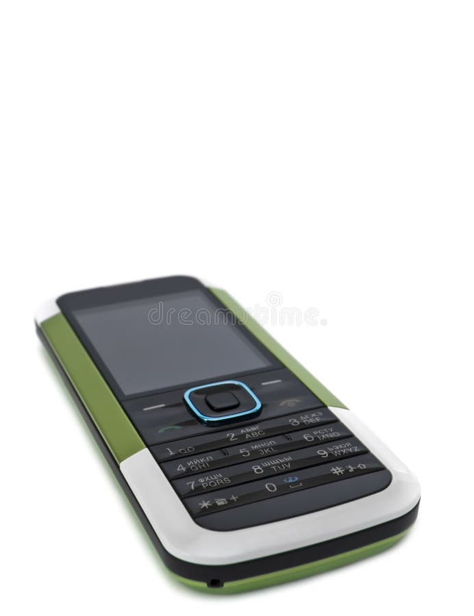 Modern metal mobile phone on White