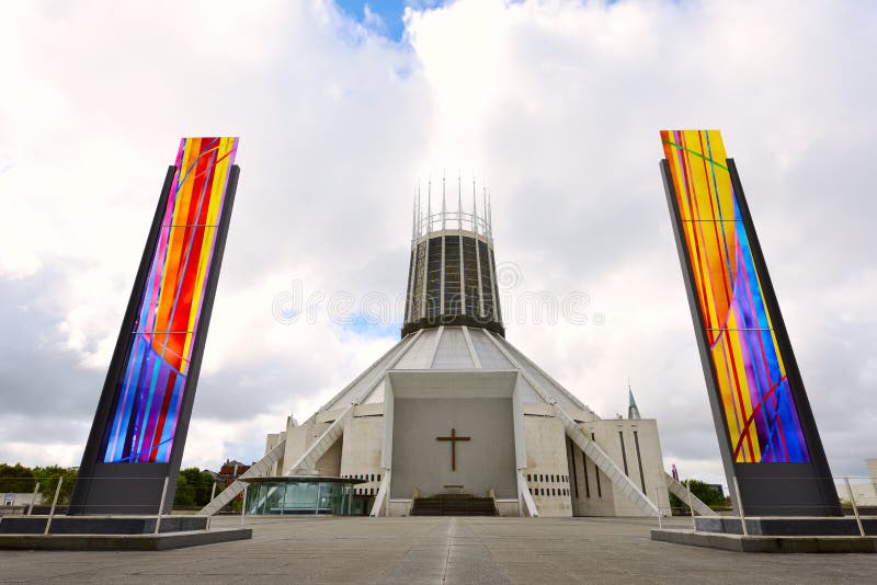 The modern Metropolitan Cathedral in Liverpool royalty free stock photo The modern Metropolitan Cathedral in Liverpool royalty free stock photo