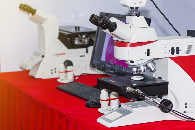 Modern Microscope for Laboratory or Industrial Work Connect with