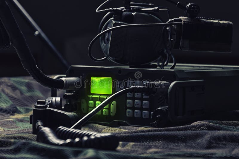 Modern military radio station. The concept of data transmission, targeting missiles, the implementation of special operations. Mixed media
