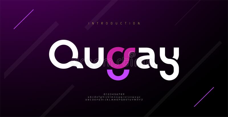 Modern minimal abstract alphabet fonts. Typography technology, electronic, movie, digital, music, future, logo creative font. royalty free illustration