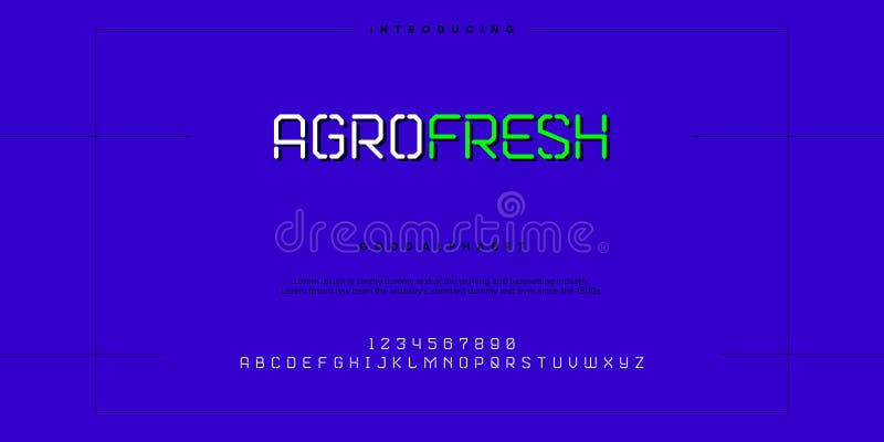 Agrofresh Modern minimal abstract alphabet fonts vector illustration royalty free illustration