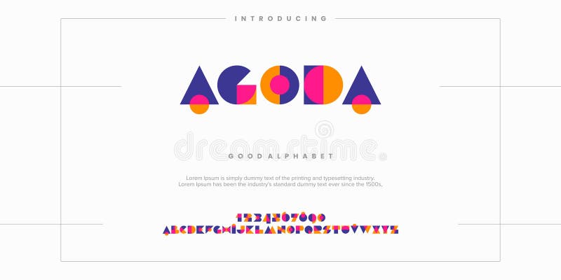 AGODA Modern minimal abstract alphabet fonts vector illustration vector illustration