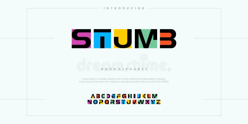 Stumb Modern minimal abstract alphabet fonts vector illustration stock illustration